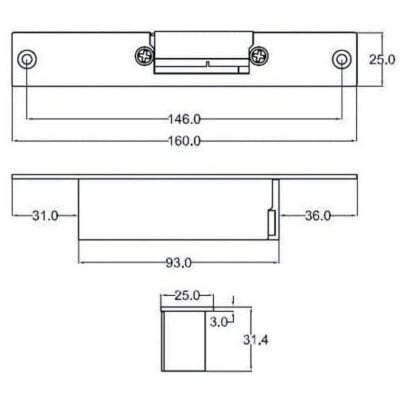 Mortise Electronic Door Strike