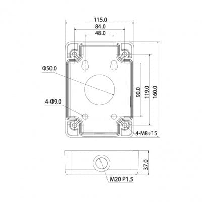 Adapter/Junction Box for PTZ Dome Cameras - VSBKTA120