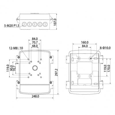 Adapter/Junction Box for PTZ Dome Cameras - VSBKTA140