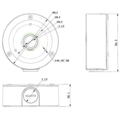 Adapter/Junction Box for Surveillance Cameras - VSBKTA134