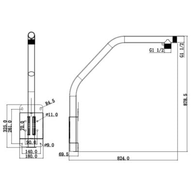 Parapet Mount PTZ Camera Bracket - VSBKTB303S