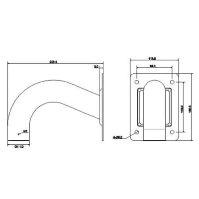 PTZ Right Angle Wall Mount Camera Bracket - VSBKTB300S