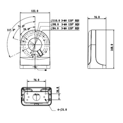 Right Angle Wall Mount Camera Bracket - VSBKTB203W