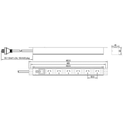 6-Port Power Board for Data Cabinets - RMC-PB6