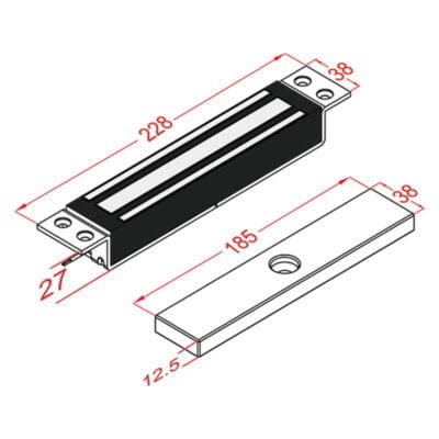 Aluminium Mortise Mount Magnetic Lock - MAGLOC100M