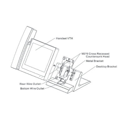 Desktop Mount Bracket for Handset Intercom Monitors - INTIPMONDH-B