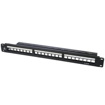 24-Port CAT6 Patch Panel + Keystones (1U) - RMC-PP24-6K