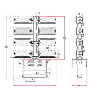 960W Adjustable LED Flood Light (6500K)