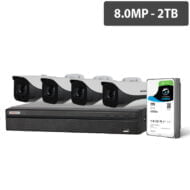 Compact 8 Channel 8.0MP HDCVI AI Surveillance Kit (4 x Fixed Cameras, 2TB HDD)