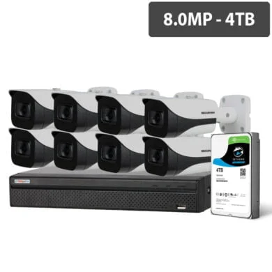 Professional 16 Channel 8.0MP HDCVI Surveillance Kit (8 x Fixed Cameras, 4TB HDD)