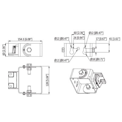 Trunnion Wall Adjustable Bracket for LSL-B Street Lights