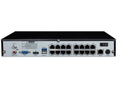 IVSEC NVR, 16 Ch, 8MP, 16 PoE+ Ports, 2 Bays, H265, 4K HDMI, IVS