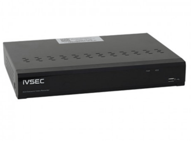 IVSEC NVR, 8 Ch, 12MP, 8 PoE+ Ports, 2 Bays, H265, 4K HDMI, IVS