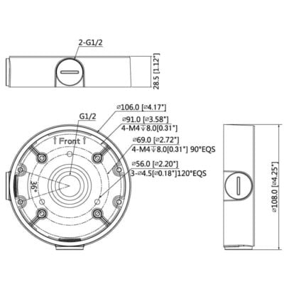 Adapter/Junction Box for Surveillance Cameras (Black)