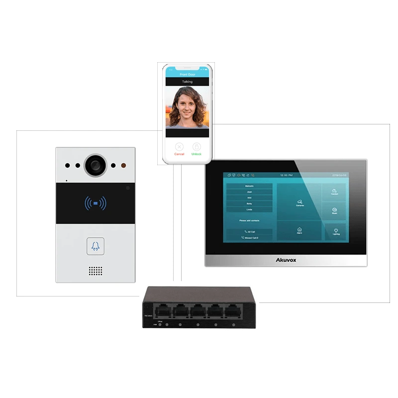 Akuvox Complete Residential Intercom Kit - R20A-C313S-POE