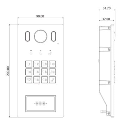 Residential Series IP Outdoor Station with keypad, RFID