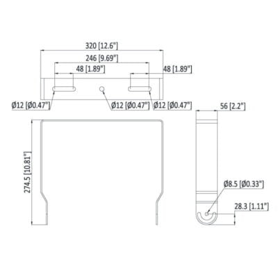 Yoke Wall Adjustable Bracket for LSL-B200 Street Lights