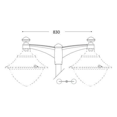 Midipilar Pole Bracket - Double (Grey)