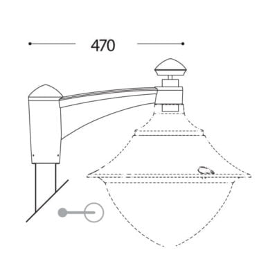 Midipilar Pole Bracket - Single (Grey)