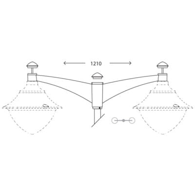 Pilar Pole Bracket - Double (Grey)