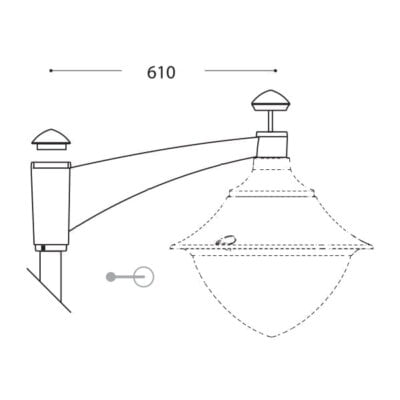 Pilar Pole Bracket - Single (Grey)