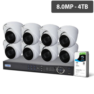 Professional 16 Channel 8.0MP HDCVI Surveillance Kit (8 x Motorised Cameras, 4TB HDD) - CVRKIT-P1684M-8