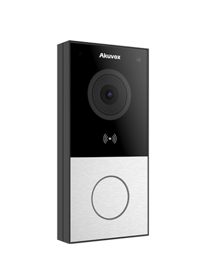 Akuvox E12W Surface Mount Video Intercom with one Button, Card Reader, and WiFi