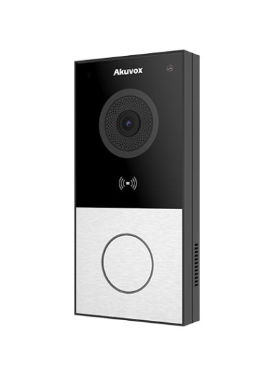 Akuvox E12W Surface Mount Video Intercom with one Button, Card Reader, and WiFi