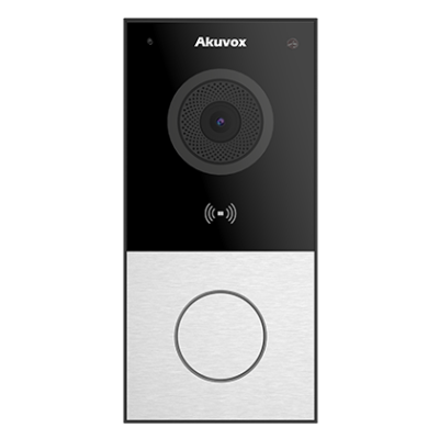 Akuvox E12W Surface Mount Video Intercom with one Button, Card Reader, and WiFi