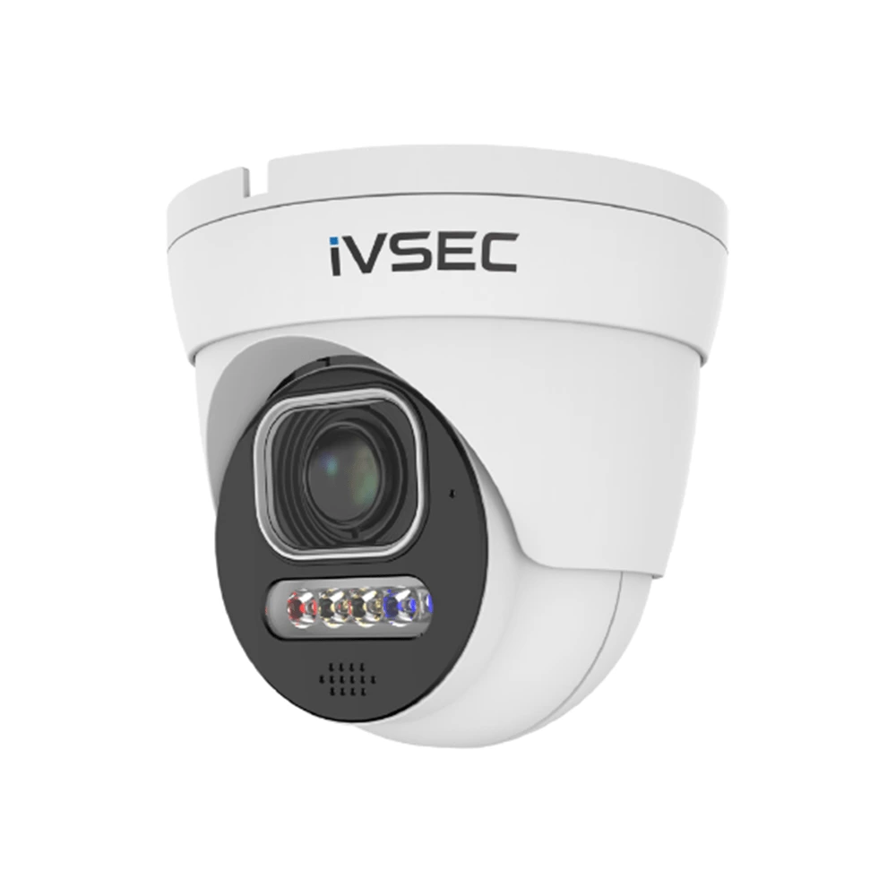 IVSEC Dome IP Cam, 5MP, Motorised Lens, IP66, 25m IR, Active Deterrent