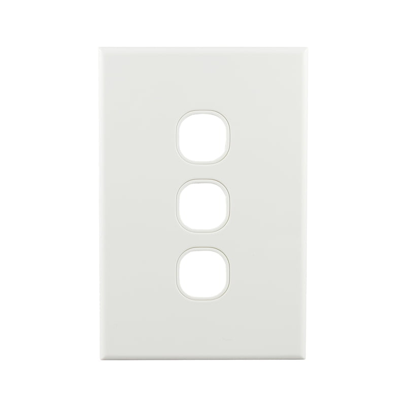 Basix S Series Grid Plate 3 Gang - White