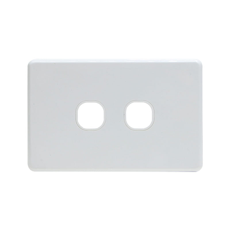 Grid Plate 2 Gang - White