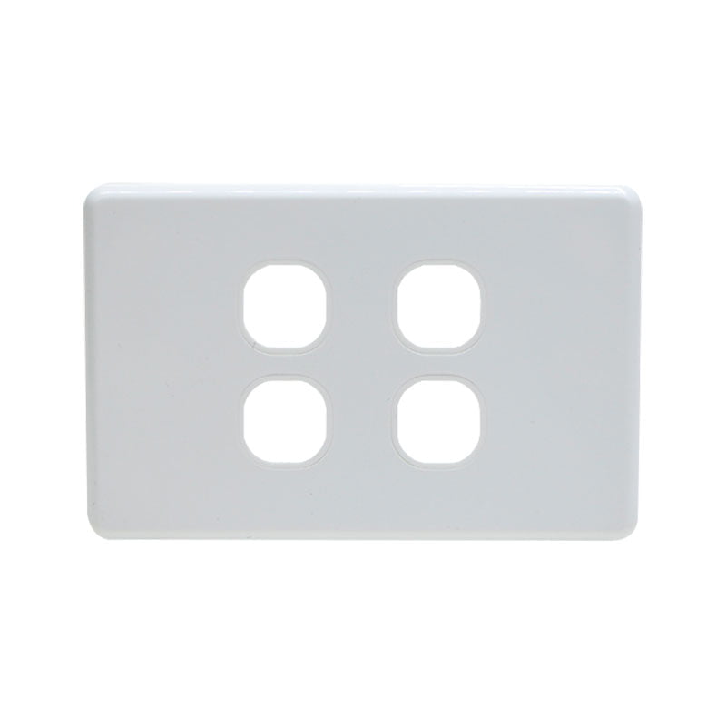 Grid Plate 4 Gang - White