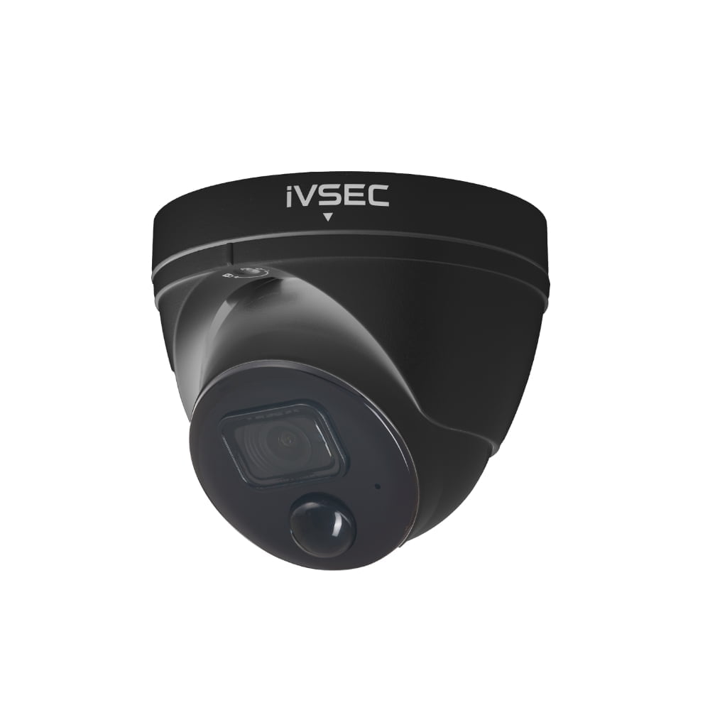 IVSEC TURRET IP CAMERA 8MP SONY SENSOR 3.6MM LENS POE IP66 30M IR IVS BLACK