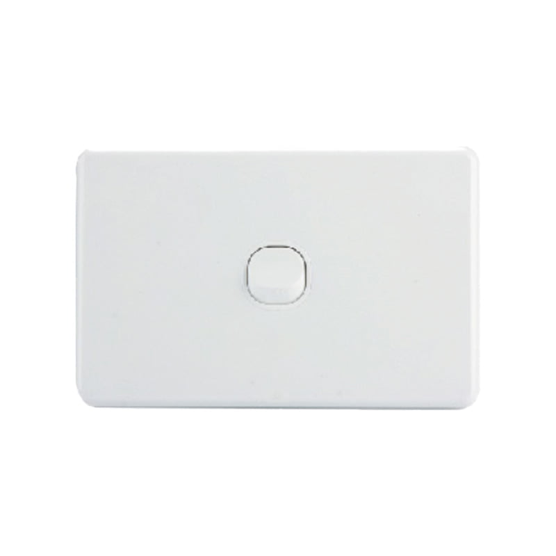 AVOL 1 Gang Light Switch 10A | White | Horizontal