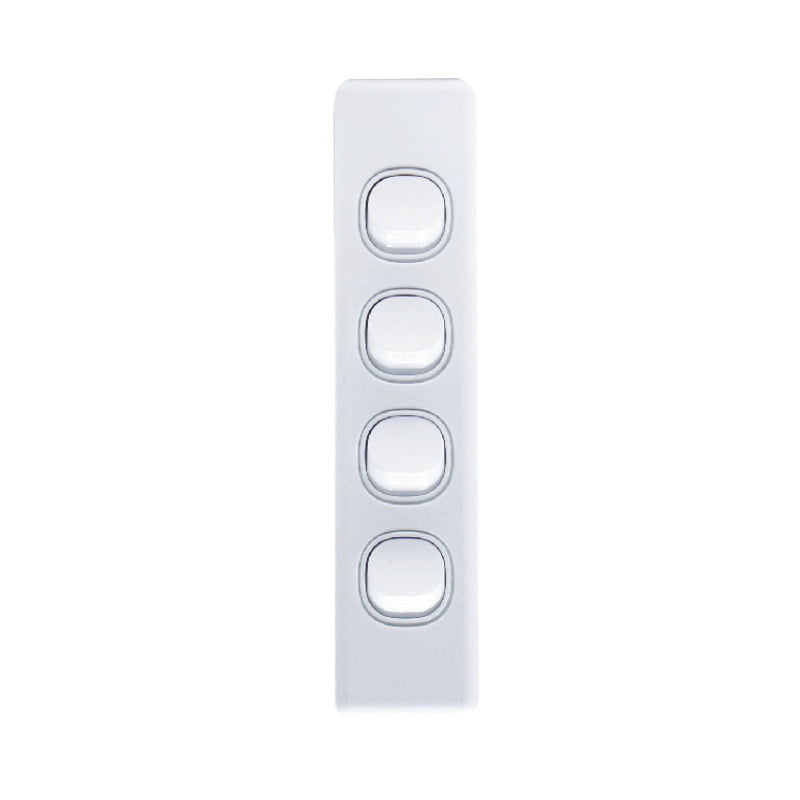 AVOL Architrave 4 Gang Light Switch | White