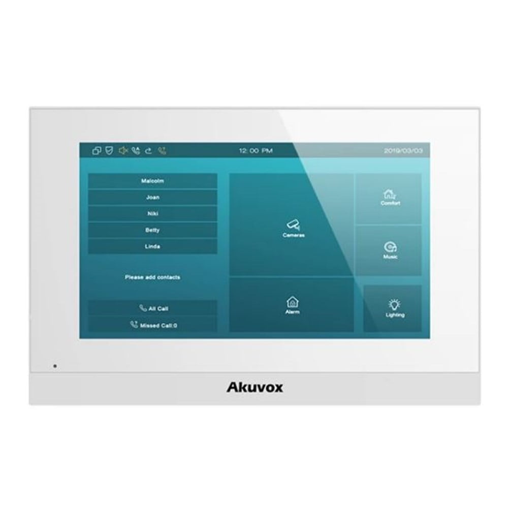 Akuvox SIP 7" 2-Wire touch video monitor with WiFi- White