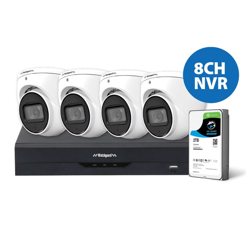 LA Series 8 Channel 6.0MP AI Surveillance Kit (8CH, 2TB, 4 Cams)