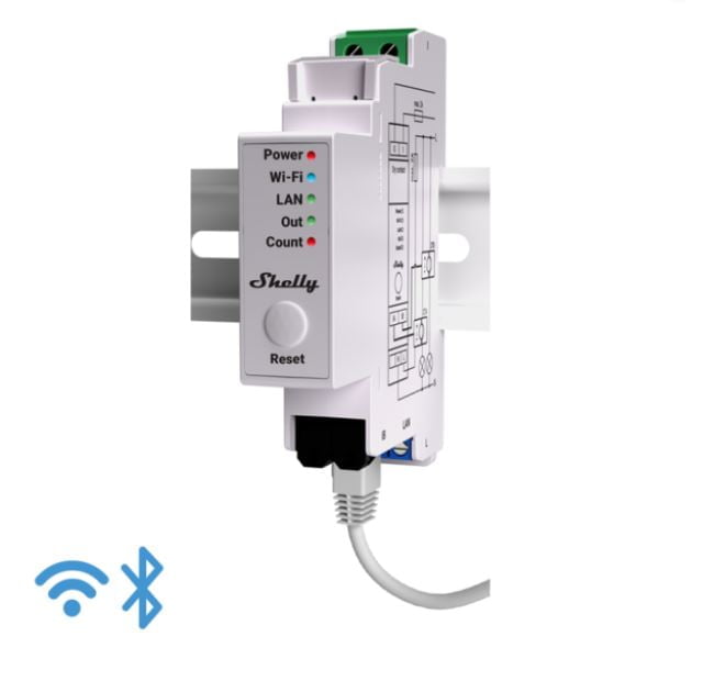 SHELLY SINGLE PHASE DIN RAIL ENERGY METER PRO