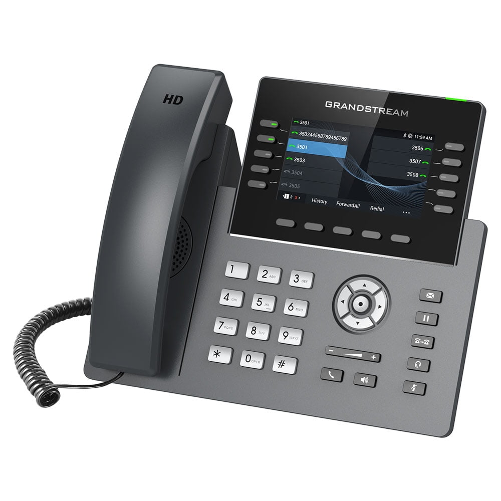 Carrier-Grade IP Phone - 10 Lines, 5 SIP Accounts, Colour, PoE, Wi-Fi