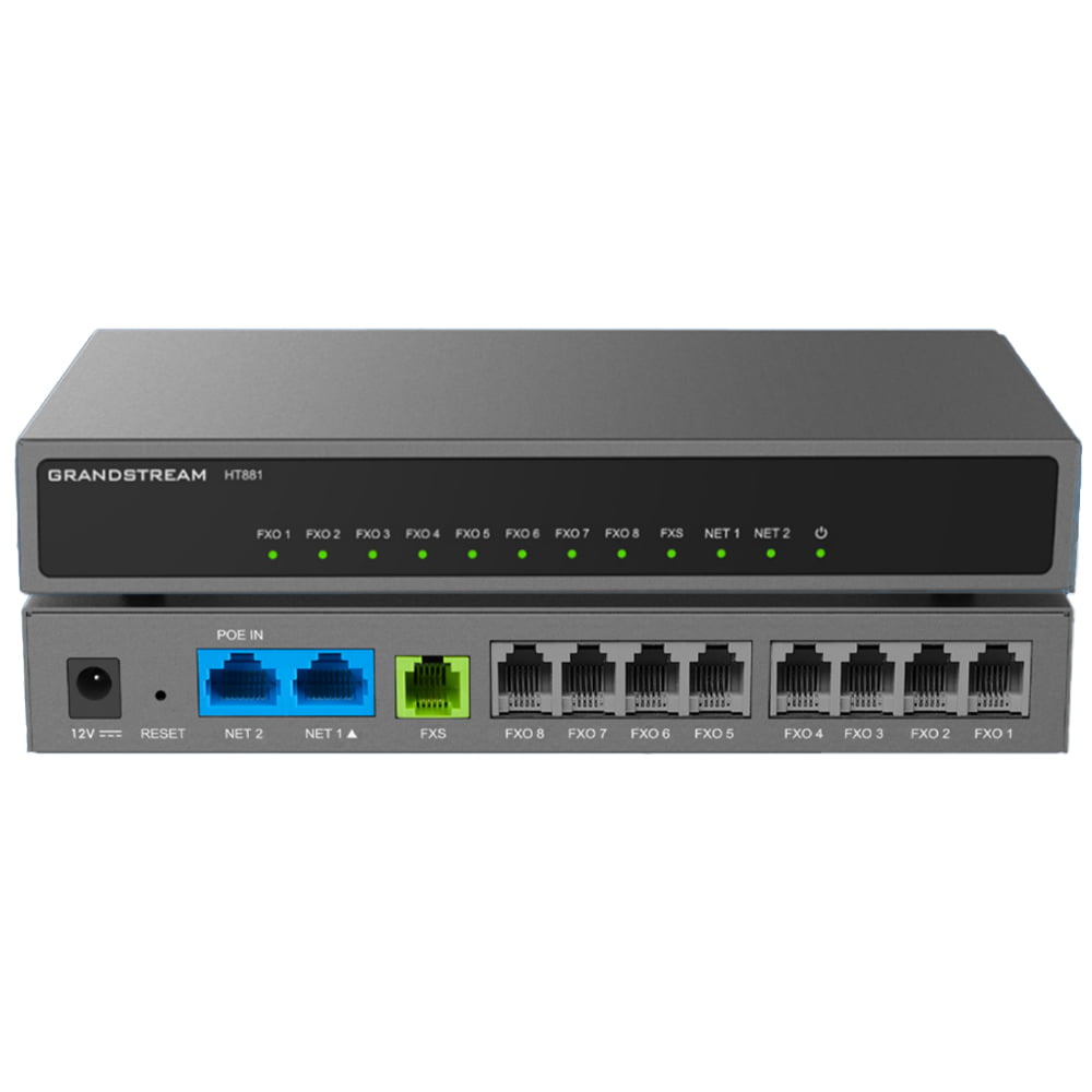 HT881 - 8 FXO 1FXS 2 GBe PoE NAT Router