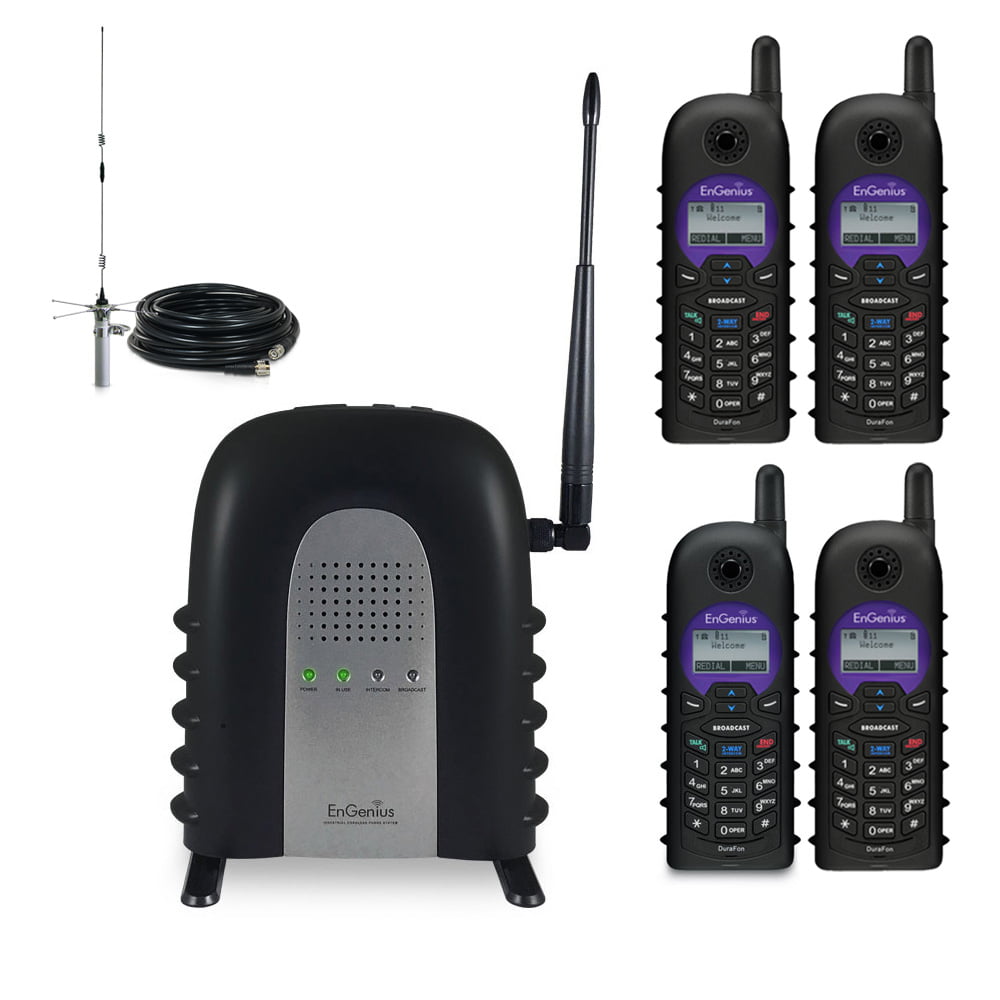 EnGenius Long Distance DuraFon SIP Series Cordless Phone Pack - Quad Outdoor 10