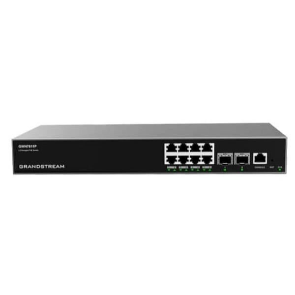 GWN7811P - Enterprise Layer 3 Managed Network Switch, POE 8 x GB, 2 x SFP