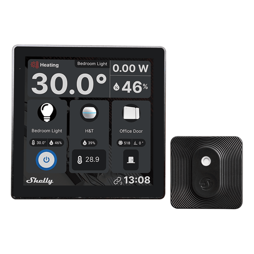 Shelly Wall Display Black with Temp / Humidity Sensor