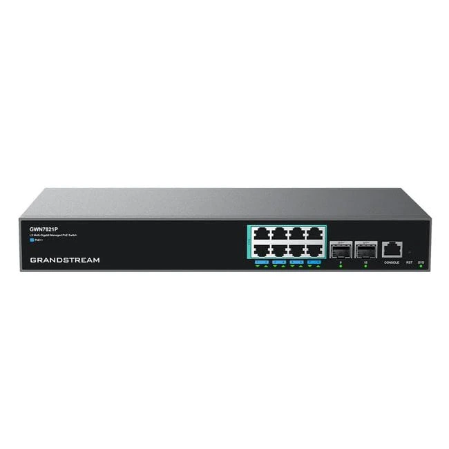 GWN7821P - Layer 3 Network Switch, 8 x 2.5 Gigabit ports, 2 SFP+ ports